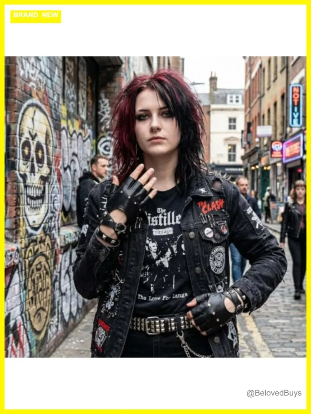 Fingerless Faux Leather Gloves Black Biker Punk Gloves